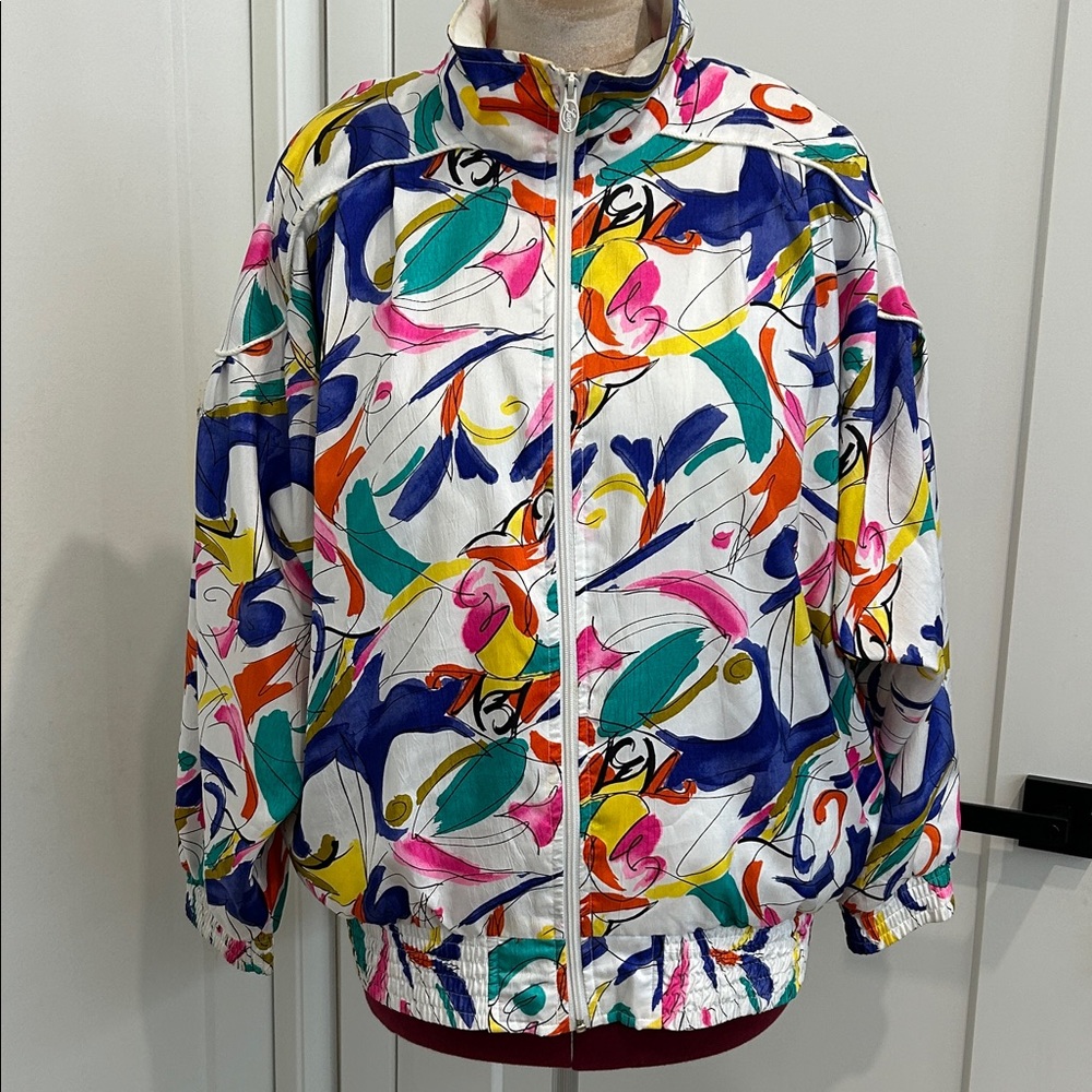 80’s Vintage LAVON Abstract Multicolor Windbreaker |Track Jacket |Size Large